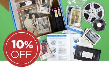 Have a FOREVER Box purchased before May 11? Send it back to us to save 10% on all item digitization! Have a FOREVER Box purchased before May 11? Send it back to us to save 10% on all item digitization!