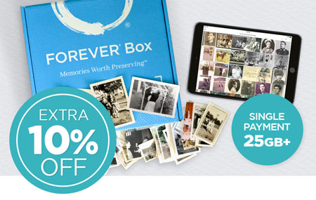 Save an EXTRA 10% on a 25GB+ FOREVER permanent cloud storage single payment with your purchase of a FOREVER Box! Save an EXTRA 10% on a 25GB+ FOREVER permanent cloud storage single payment with your purchase of a FOREVER Box!