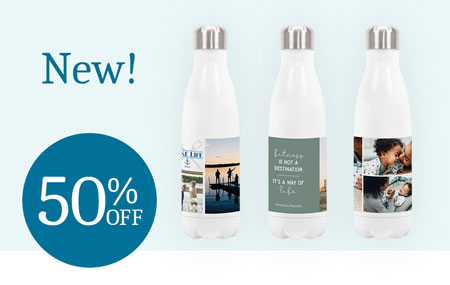 Save 50% on NEW Stainless Steel Water Bottles! Save 50% on NEW Stainless Steel Water Bottles!