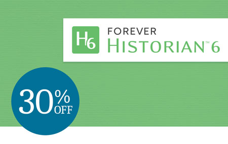 Save 30% on FOREVER Historian™ 6 software & upgrades! Save 30% on FOREVER Historian™ 6 software & upgrades!