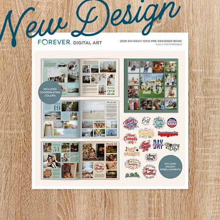 New look and feel! Save 50% on the 2026 Day2Day 12x12 Book Template.