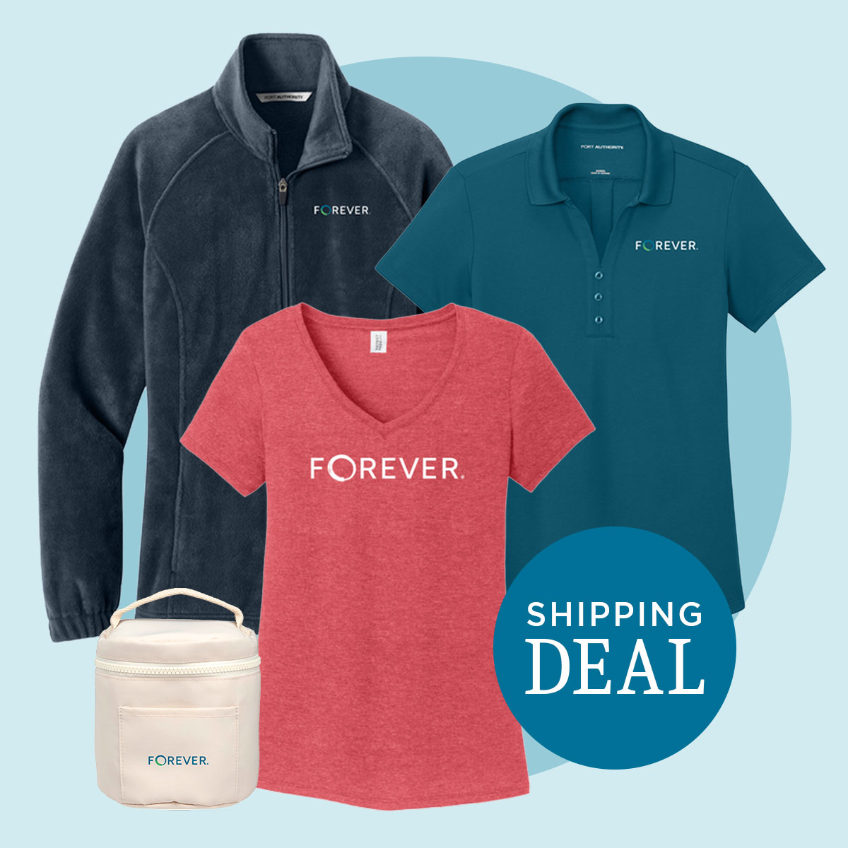 Show your FOREVER spirit and enjoy FREE US shipping (a $9.50 value) or save $9.50 on shipping to Canada, Australia, and New Zealand on all merchandise orders.