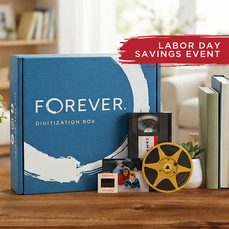 Get 50% off Small, Medium, and Large FOREVER® Digitization Boxes.