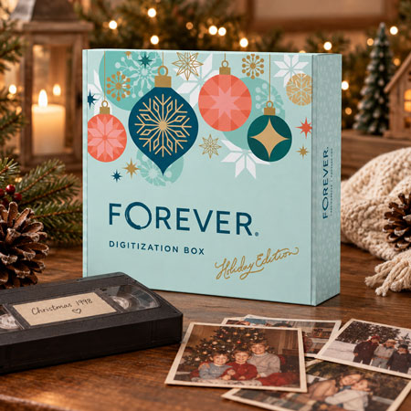 Spread a little holiday joy! Save 50% on a FOREVER Digitization Box Holiday Edition.