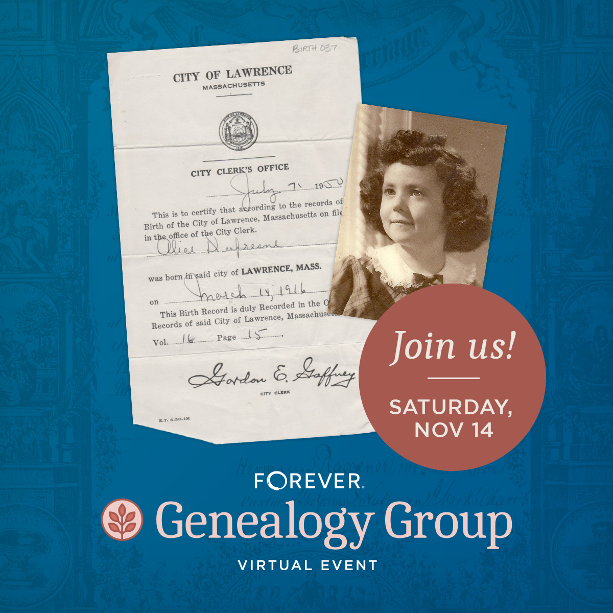 Join us for our FREE Genealogy Group Virtual Event!